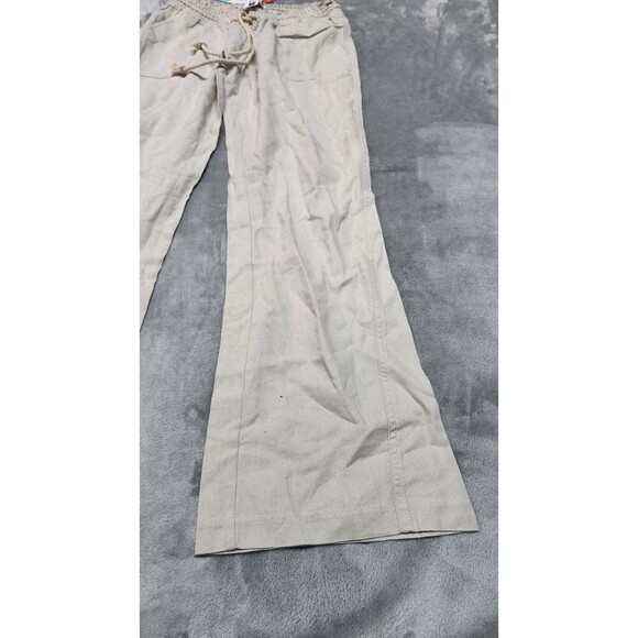 Roxy Women's Size Medium Beige Drawstring Linen Blend Pants NWT - Picture 8 of 11